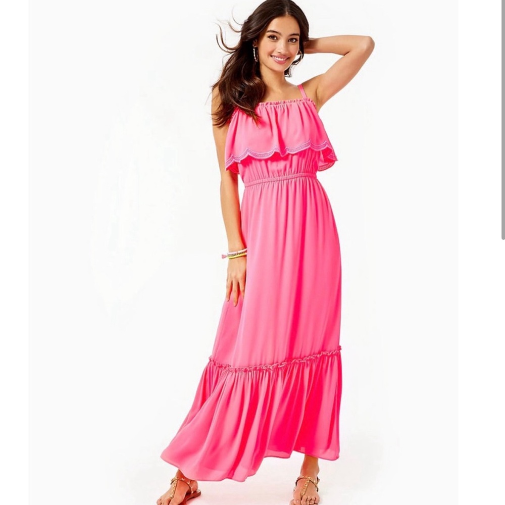 Lilly Pulitzer Adia Tiered Maxi Dress EUC size medium
